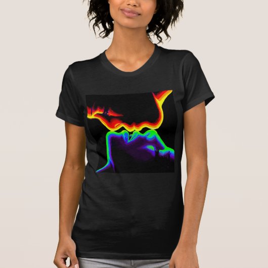 Kleurrijke kus t-shirt (Voorkant)