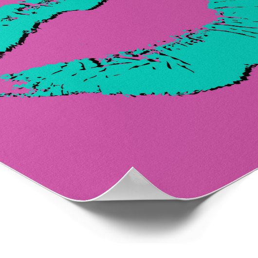 Kleurrijke kuslippen poster (Hoek)