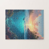 Kleurrijke kustinham legpuzzel (Horizontaal)