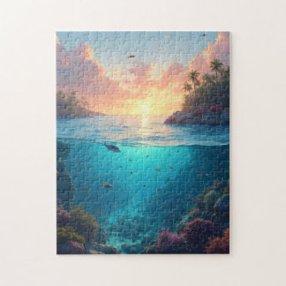 Kleurrijke kustinham legpuzzel