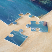Kleurrijke kustinham ochtend legpuzzel (Zijkant)