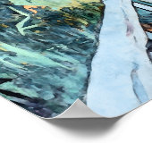 Kleurrijke kustpromenade en strandhuizen poster (Hoek)