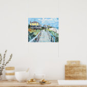Kleurrijke kustpromenade en strandhuizen poster (Keuken)