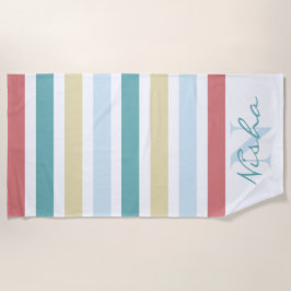 Kleurrijke kuststaven strandlaken