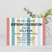 Kleurrijke kuststrook van Birthday Kaart (Staand voorkant)