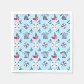 Kleurrijke kustvaart Anchor Nautical Party Servetten (Voorkant)
