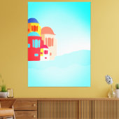 Kleurrijke kustvlucht canvas afdruk (Insitu (Woonkamer))