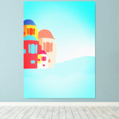 Kleurrijke kustvlucht canvas afdruk (Insitu (Houten vloer))