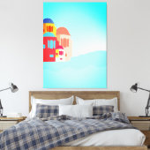 Kleurrijke kustvlucht canvas afdruk (Insitu (Slaapkamer))