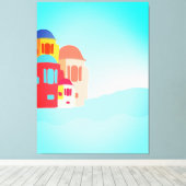 Kleurrijke kustvlucht canvas afdruk (Insitu (Houten vloer))