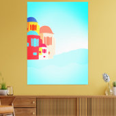 Kleurrijke kustvlucht canvas afdruk (Insitu (Woonkamer))