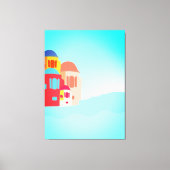 Kleurrijke kustvlucht canvas afdruk (Voorkant)