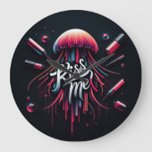 Kleurrijke kwal illustratie met levendige typog grote klok (Voorkant)