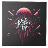 Kleurrijke kwal illustratie met levendige typog tegeltje (Voorkant)