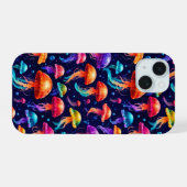 Kleurrijke kwal iPhone 15 case (Achterkant horizontaal)