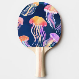 Kleurrijke kwal | Oceandier aquarel Tafeltennisbatje