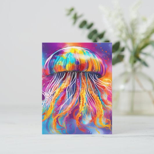 Kleurrijke kwallen Art abstract Briefkaart (Staand voorkant)