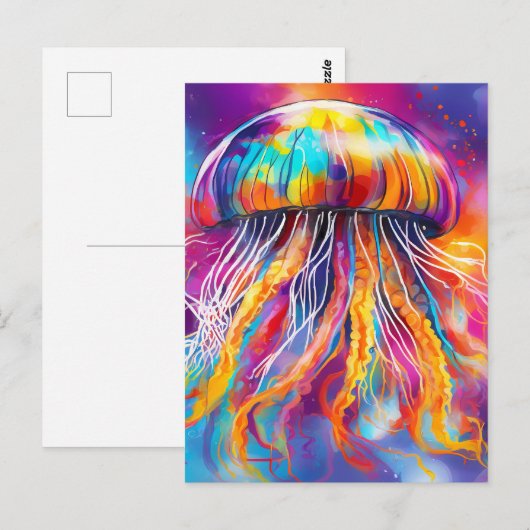 Kleurrijke kwallen Art abstract Briefkaart (Voorkant / Achterkant)