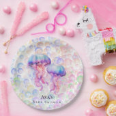 Kleurrijke Kwallen en Bubbels Meisje Baby shower Papieren Bordje (Feest)