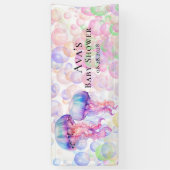 Kleurrijke Kwallen en Bubbels Meisje Baby shower Spandoek (Verticaal)