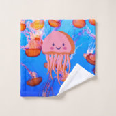 kleurrijke kwallen tentacles in de oceaan bad handdoek (Wasdoekje)
