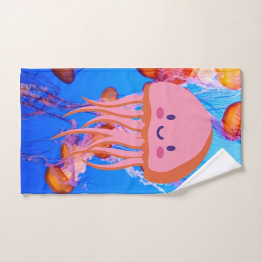 kleurrijke kwallen tentacles in de oceaan bad handdoek (Handdoek)