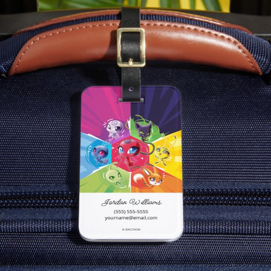 Kleurrijke Kwamis Bagagelabel (Voorkant Insitu 2)