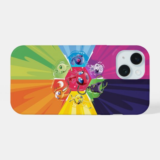 Kleurrijke Kwamis iPhone 15 Case (Achterkant horizontaal)