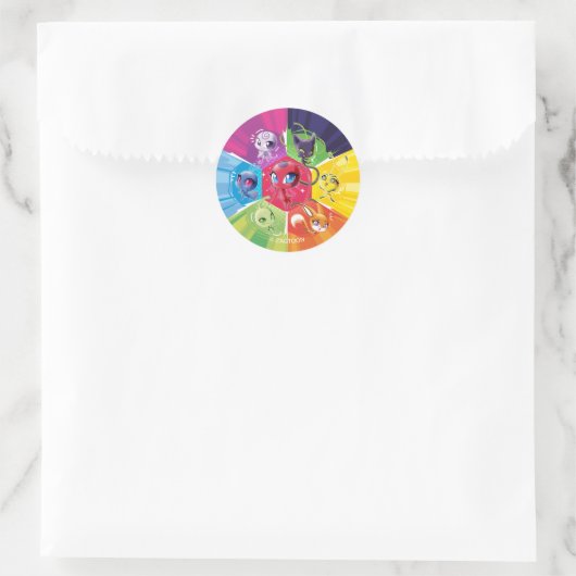 Kleurrijke Kwamis Ronde Sticker (Tas)