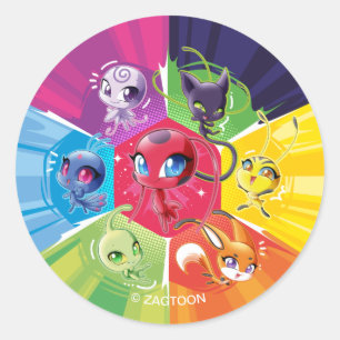 Kleurrijke Kwamis Ronde Sticker