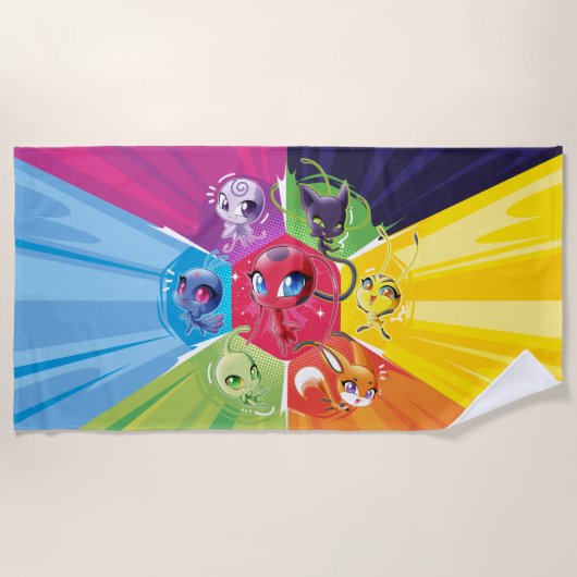 Kleurrijke Kwamis Strandlaken (Voorkant)