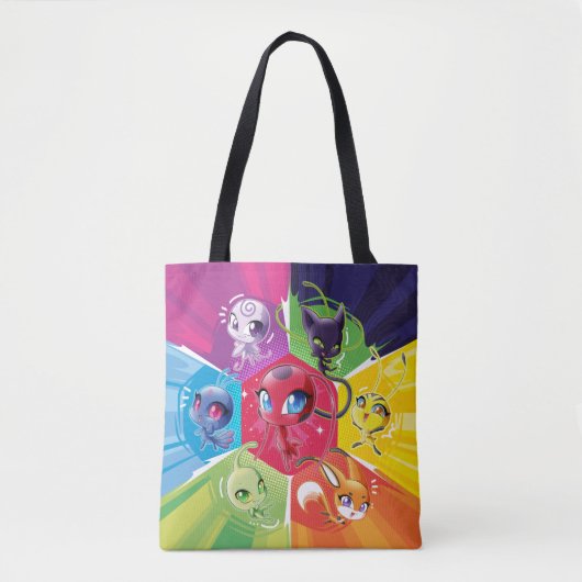 Kleurrijke Kwamis Tote Bag (Voorkant)