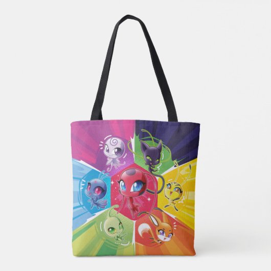 Kleurrijke Kwamis Tote Bag (Achterkant)