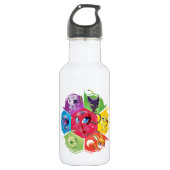 Kleurrijke Kwamis Waterfles (Voorkant)