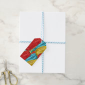 Kleurrijke kwastjes cadeaulabel (Met Touw)