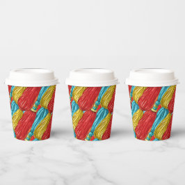 Kleurrijke kwastjes papieren bekers