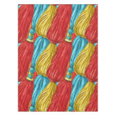 Kleurrijke kwastjes tafelkleed (Voorkant)