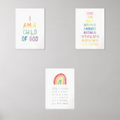 Kleurrijke kwekerij bijbel vers art print set van  (Voorkant)