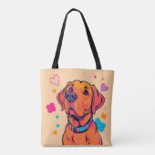 Kleurrijke Labrador Dog Art Tas (Achterkant)