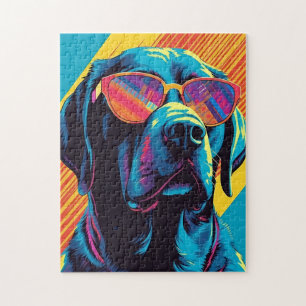 Kleurrijke Labrador met zonnebril Legpuzzel