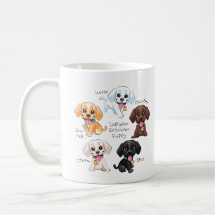Kleurrijke Labrador Retriever Puppy Pack, Schattig Koffiemok