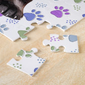 Kleurrijke Labrador Retriever Puppy Paw Prints Legpuzzel (Zijkant)