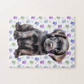 Kleurrijke Labrador Retriever Puppy Paw Prints Legpuzzel (Horizontaal)