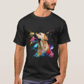 Kleurrijke labrador spatten van verf Abstracte kun T-shirt (Voorkant)