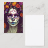 Kleurrijke Lace Sugar Schedel Portret Visitekaartje (Voorkant / Achterkant)