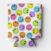 Kleurrijke lachende emoji gezichten blikjeskoeler (Voorkant)