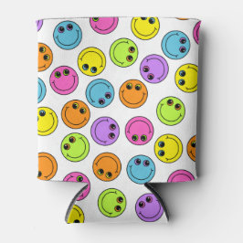 Kleurrijke lachende emoji gezichten blikjeskoeler