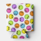 Kleurrijke lachende emoji gezichten blikjeskoeler (Achterkant)