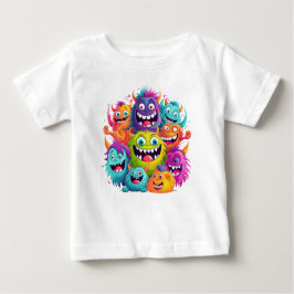 Kleurrijke lachende gezichten Baby T-shirt