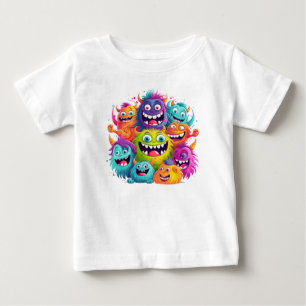 Kleurrijke lachende gezichten Baby T-shirt